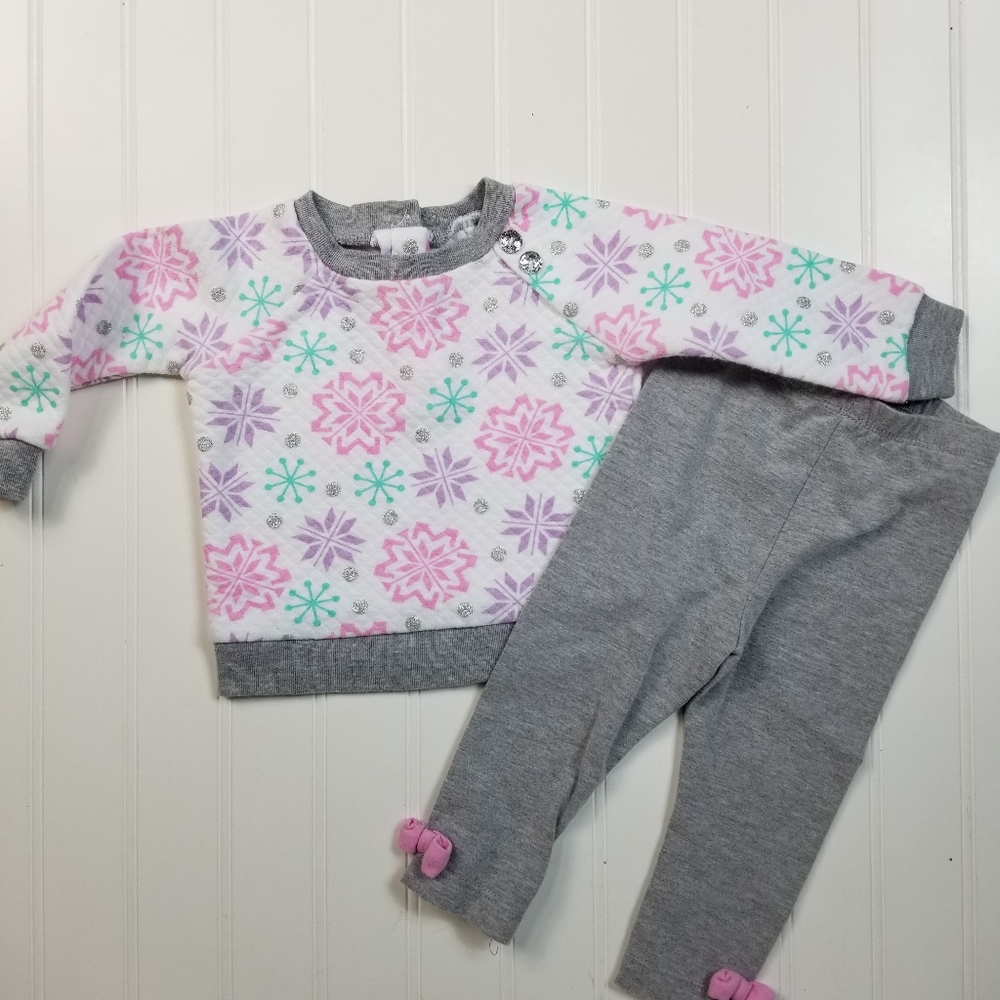Kidgets Snowflake Sweatshirt Legging Set 3-6M‎